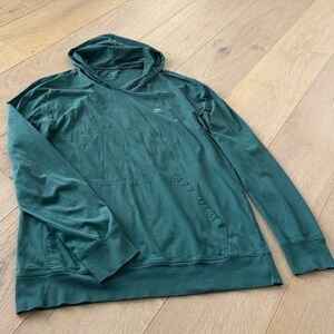 Lacoste Pullover Hoodie Green Regular Fit Faded Thrashed Lightweight Size XL